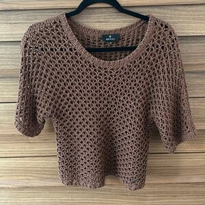 Brown crochet top with sparkles